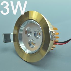 3W CL-HQ-03-3W LED Down Light Cut-out 69.5mm Diameter 3.3" Gold Recessed Dimmable/Non-Dimmable LED Down Light