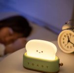 2pcs Pack (1Green+1Pink) Dimmable LED Toast Night Light Rechargeable Desk lamp with Timer for Baby Girls Boys