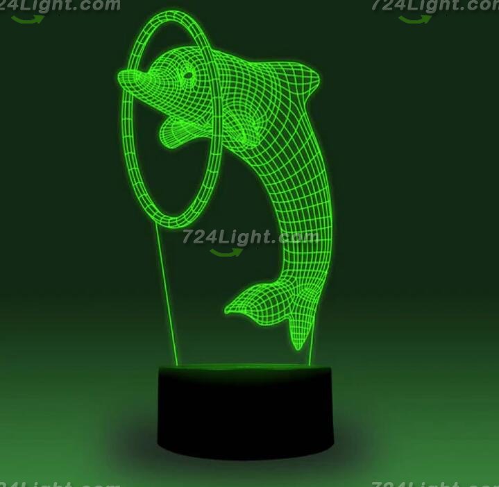 Animal Images 3D Illusion LED Night Light w/ 16 Colors Remote Touch Switch Adjustable Brightness for Kids Bedroom Decoration
