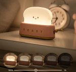 2pcs Pack (1Green+1Pink) Dimmable LED Toast Night Light Rechargeable Desk lamp with Timer for Baby Girls Boys