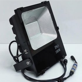 DMX512 RGB LED Flood Light 100W AC110-220V Outdoor IP66 LED WallWasher BLACK Aluminum Case Tempering Glass Cover High Lumen Security Light,Tunnel Spotlight Garden Landscape Lawn Lamp