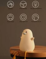 2pcs Pack Duck Lamp LED Night Light Rechargeable Desk lamp with Timer for Baby Girls Boys