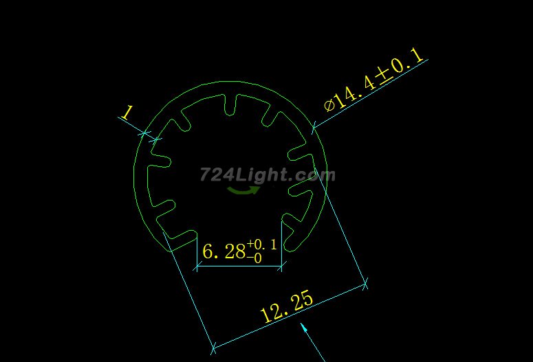 1 Meters PB-AP-SH-YC14 LED Aluminium Channel