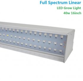 40W 16'' Full Spectrum Linear LED Grow Light Strip 6 Bands with IR & UV included, Adjustable Hanger, Idea for Greenhouse, Vegetables & Fruits, Horticulture, Propagation and City Farming