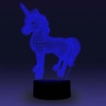 Animal Images 3D Illusion LED Night Light w/ 16 Colors Remote Touch Switch Adjustable Brightness for Kids Bedroom Decoration