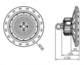 150W UFO LED High Bay Light Fixture 13000LM CRI>80 IP65 Waterproof 100-277VAC Non-Dimmable for Warehouse & Supermarket