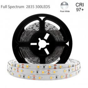 16.4FT 5Meter SMD2835 300LED 12V 30W True Color CRI95+ Full Spectrum LED Strip Light