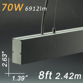 Linear Lighting Fixtures 8ft 2.4 Meter 2.63" x 1.39" 70W AC120-277V