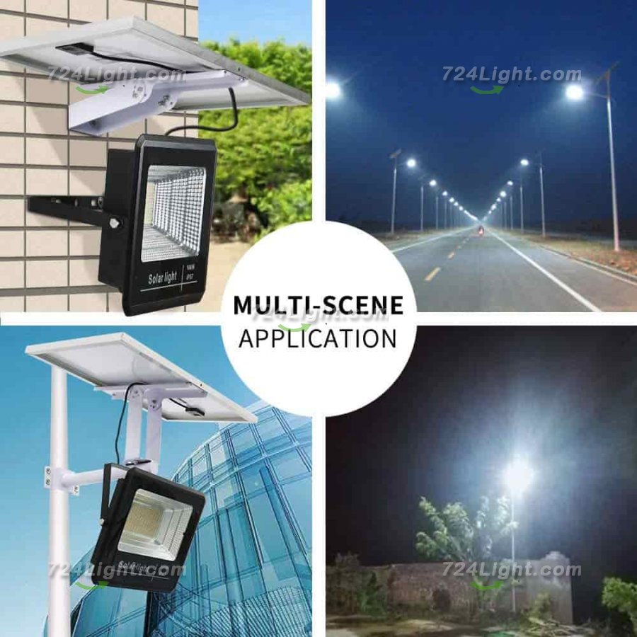 200W Solar Flood Light, IP67 Waterproof LED Flood Light Super Bright Garden Lighting Solar Street Light