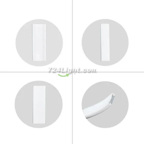1M/5M/10M/20M Pack of T0515 LED Neon Light Housing Kit with End Caps and Mounting Clips, Flexible Neon Channel Fit for 12mm Wide LED Strip Lights