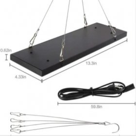 Black Oblong 40W AC85~265V LED Grow Light for Indoor Plant, Full Spectrum Panel Grow Light with IR UV, Indoor Plant Growing Lamp for Succulents, Veg and Flowering/Greenhouse Hydroponic