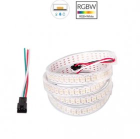 DC 5V SK6812 Individually Addressable LED Strip Light 5050 RGBW 6.6 Feet (200cm) 144LED/Meter LED Pixel Flexible Tape White PCB
