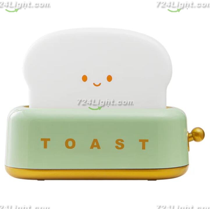 2pcs Pack (1Green+1Pink) Dimmable LED Toast Night Light Rechargeable Desk lamp with Timer for Baby Girls Boys