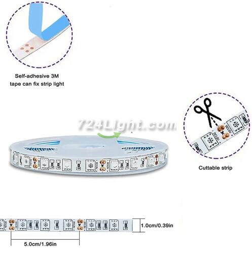 365nm 370nm SMD5050-300 12V 6A 72W UV LED Strip Light for Curing, Currency Validation