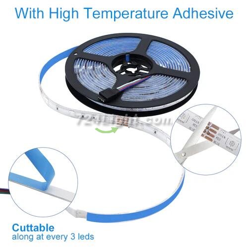 65.6Ft (4x 5M) SMD5050-150 Multicolor LED Light 600 LEDs Waterproof LED Strip Light 5050 RGB 12V w/ Power Supply & Controller