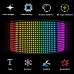 Model 1696 Small Flexible USB 5V Car LED Sign Bluetooth App Control Display Screen Text Pattern Animation LED sign display for Car Windows, Shop, Bar and Entrance Sign