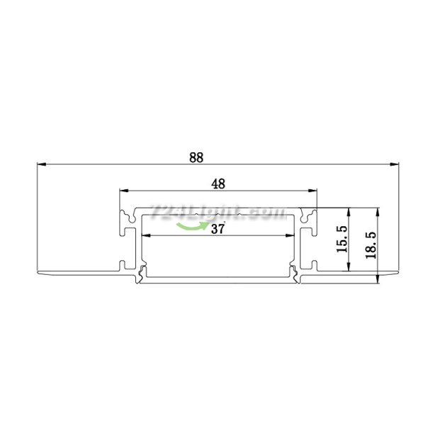 3 Meter 118.1â€ Recessed LED Corner Channels 88mm x 18.5mm Seamless Led Housing