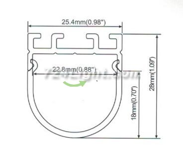 Super Wide 22.8mm LED Channel Slim LED Profile(H):28mm X 25.4mm(W) 1 meter (39.4inch) LED Line lighting Channel