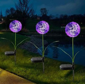 Solar Dandelion Garden Lights, Outdoor LED Waterproof Lights for Garden Backyard Lawn Landscape Decoration (2 Pack)