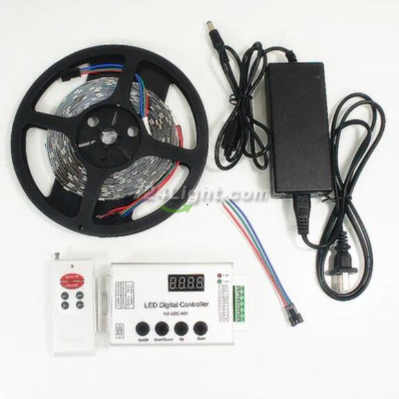 TM1914 Addressable Dream Color LED Light Strip, 12VDC 16.4Ft/5M 5050 RGB Pixel LED Strip Kit with 60LEDs /Mtr
