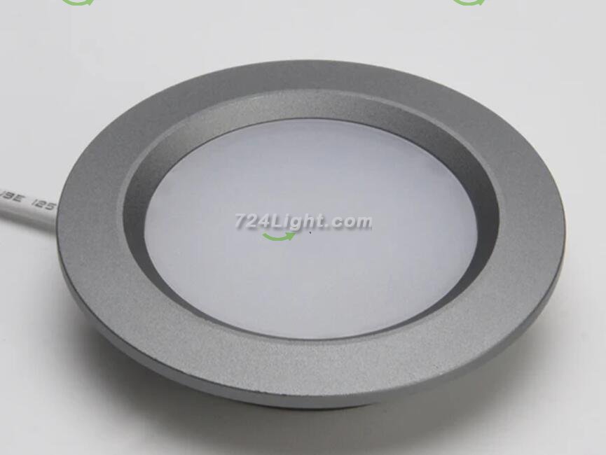 4pcs Pack LED Under Cabinet Lighting 2.5W 12VDC Ultra Thin, 3 Switches are Available Controllable Puck Light for Motorhome, Caravan, Truck, Kitchen, Wine Cabinet, Wardrobe