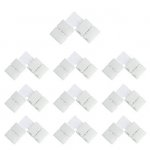 10pcs Pack Solderless Snap Down 2 pin Conductor LED Strip Connector for 10mm Wide 5050 5630 Single Color Flex LED Strips