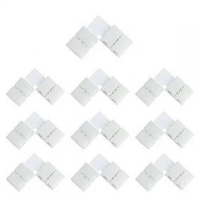 10pcs Pack Solderless Snap Down 2 pin Conductor LED Strip Connector for 10mm Wide 5050 5630 Single Color Flex LED Strips
