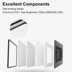 12inch 24W LED Ceiling Light Flush Mount, 3200LM Black Flat Ceiling Lamp, Square Low Profile Lighting Fixture for Bedroom, Kitchen, Living Room, Stairwell