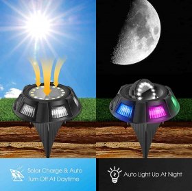 Solar Ground Lights, 22 LED Upgraded Bright Outdoor Color Changing in-Ground Lights for Yard Patio Pathway Deck Lawn (8 Pack)