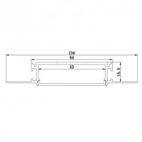 2.5 Meter 98.4â€ Aluminum Recessed LED Corner Strip Channel 104mm x 15.5mm Seamless Led Profile