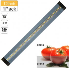 12inch CRI90 SMD2835 5W 300LM Dimmable LED Under Cabinet Light DC 5V / 12V Black & Silver Finish Color Ultra Thin Stick On Under Counter Lighting