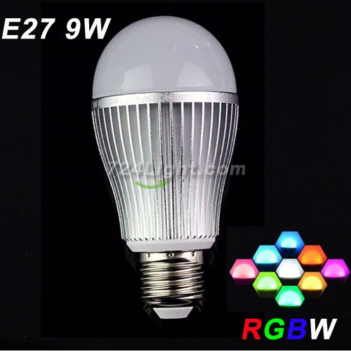 85-265V Milight 2.4G Wireless E27 9W RGBW LED Bulb Lamp RGB+White/RGB+Warm White 9W Aluminium LED Bulb