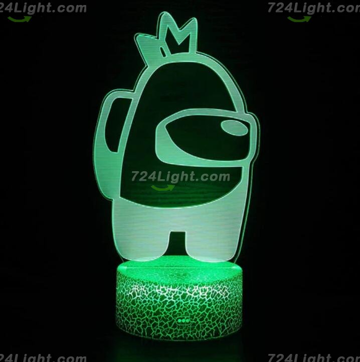 Among Us Toys 3D LED Multicolor Night Light w/ 16 Colors Remote Touch Switch Adjustable Brightness for Kids Bedroom Decoration