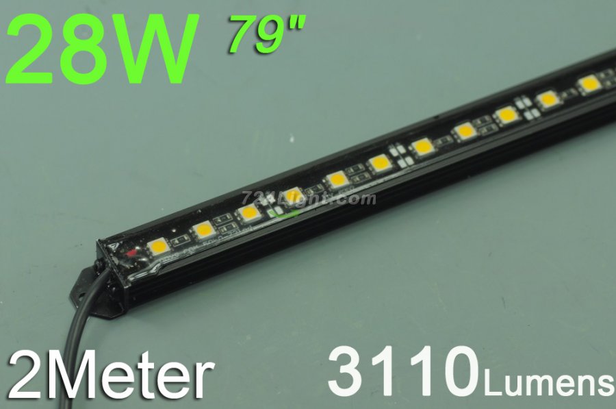 2Meter Black Superbright Waterproof LED Strip Bar 39.3inch 5050 5630 Rigid LED Strip 12V With DC connector