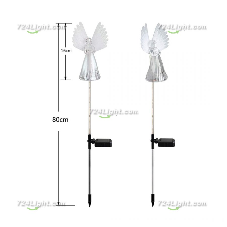 Solar Angel Lights, 2 Pack Outdoor Solar Garden Lights, IP65 Waterproof Color Changing for Cemetery Grave Garden Yard Lawn Decoration