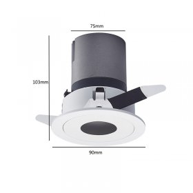 12W Round Hole Downlight Led Spotlight Embedded Anti-glare Wall Washer Commercial Aisle Background Wall Ceiling Light