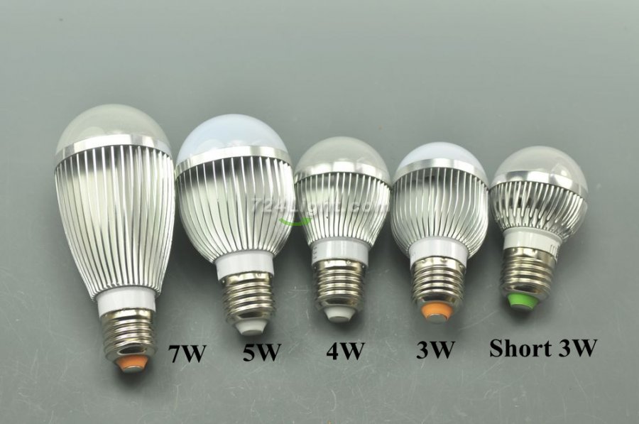 Ultra Bright 3W 4W 5W 7W E27 Dimmable Globe LED bulb light lamp 80-265V