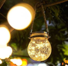 Solar Waterproof Outdoor Hanging Lights for Garden, Patio, Backyard, Pathway, Landscape Decor - 2 Pack
