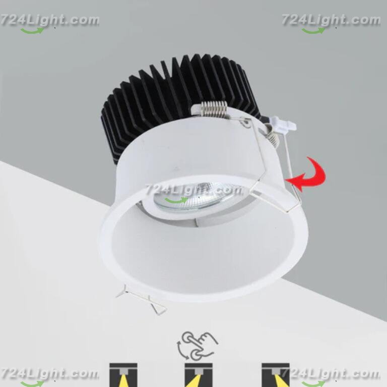 3Watt 55mm (2.17'') Cutout COB LED Ceiling Light, Anti-Glare Tilt LED Spotlight Twist LED Recessed Downlight, Spotlight Kit
