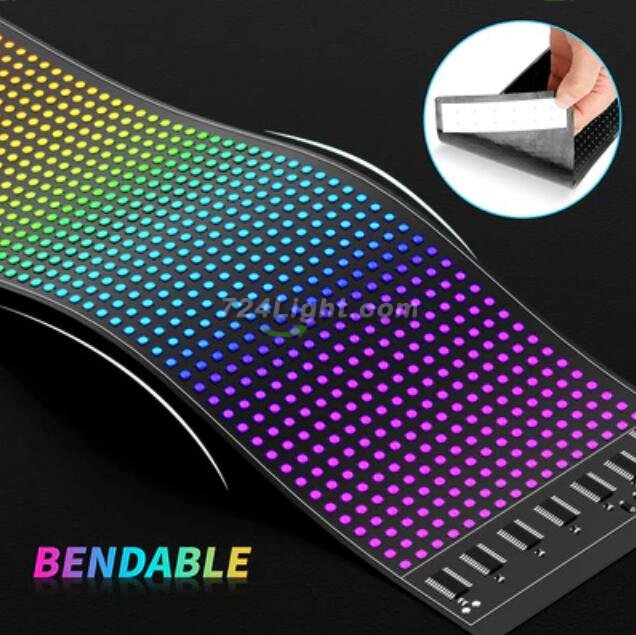 Model 1696 Small Flexible USB 5V Car LED Sign Bluetooth App Control Display Screen Text Pattern Animation LED sign display for Car Windows, Shop, Bar and Entrance Sign
