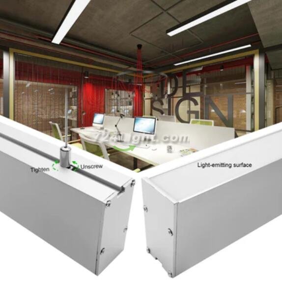 5 Pack H4075 Big Aluminum Extrusion Channel for Suspension Mounting Linear Office Lighting System