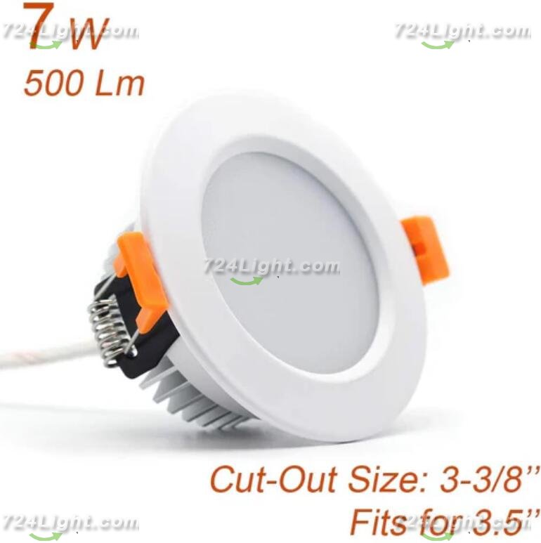 10 Pack 7W 500LM Dimmable Antifog LED Downlight CRI80 Flat Diffuser Ceiling Light -3-3/8\'\' Cutout