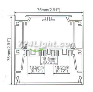 PB-AP-GL-7575-R LED Aluminium Channel Pendant 75mm(H) x 75mm(W) suit for max 18.5mm width strip light