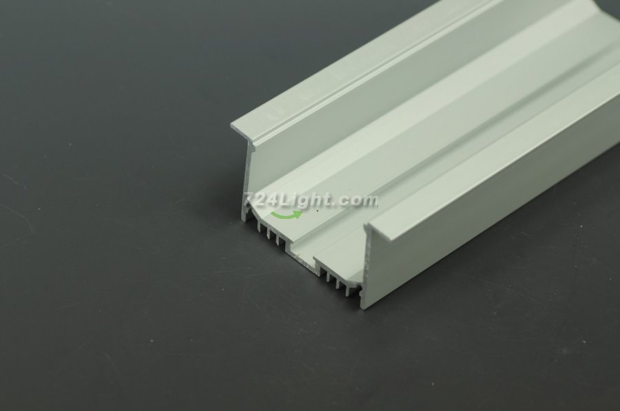 2.5 Meter 98.4â€œ LED Aluminium Channel Recessed Aluminum LED profile with dropped cover LED Channel For 5050 5630 Multi Row LED Strip Lights