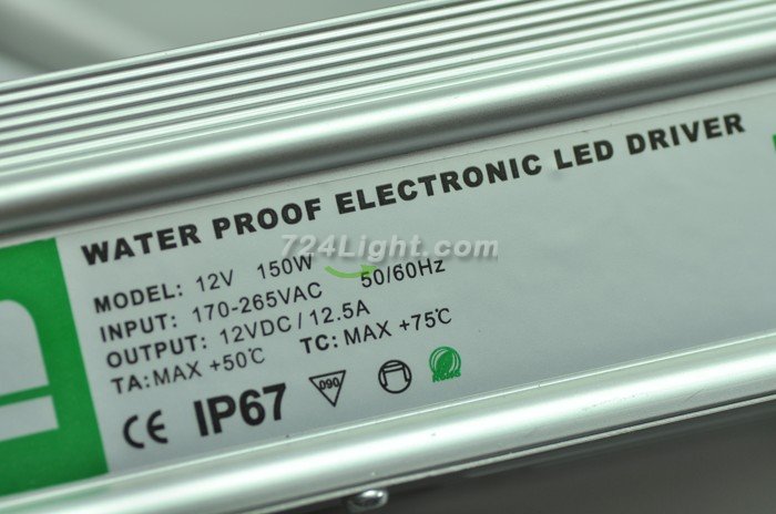 150 Watt LED Power Supply 12V 12.5A LED Power Supplies Waterproof IP67 For LED Strips LED Light