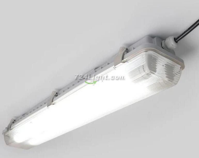LED Tube Fixture (No Tube included) for Dual LED Tube Tri-proof LED Tube Support Bracket Waterproof , Dustproof, Corrosion-Proof
