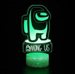 Among Us Toys 3D LED Multicolor Night Light w/ 16 Colors Remote Touch Switch Adjustable Brightness for Kids Bedroom Decoration