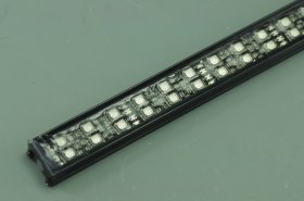 Black Double Row 1Meter 39.3inch 12V Superbright Waterproof 5050 RGB Color Changing LED Rigid Strip Bar 144LEDs