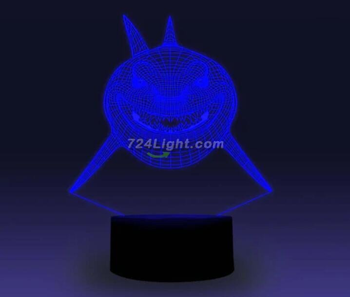Animal Images 3D Illusion LED Night Light w/ 16 Colors Remote Touch Switch Adjustable Brightness for Kids Bedroom Decoration