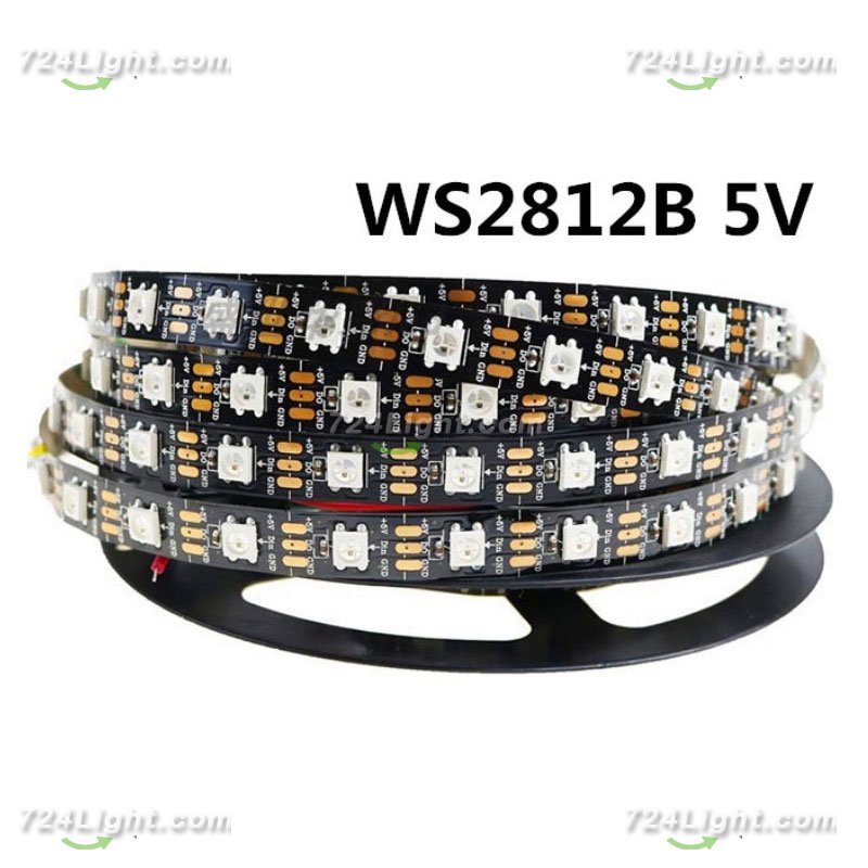 WS2812B SYMPHONY LED LIGHT STRIP 5V 60LIGHTS FULL COLOR LIGHT BAR 5050 LIGHT BEADS BUILT-IN IC COLORFUL SINGLE POINT SINGLE CONTROL FIEXIBLE LIGHT BAR